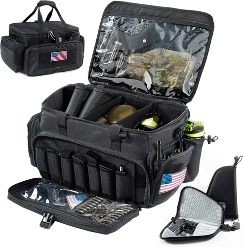 Bolsa grande táctica para pistola de campo de tiro con 2 estuches para pistolas de diferentes tamaños (M, L, XL, bolsas para pistolas de mano, bolsa