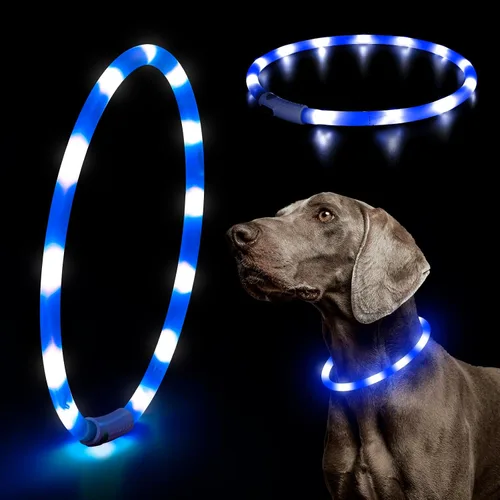 Miniatura 9 de Collar de perro LED Higo - Collares de perro con luz recargable por USB, collar LED para perros con flash DIY para paseos nocturnos de tus perros