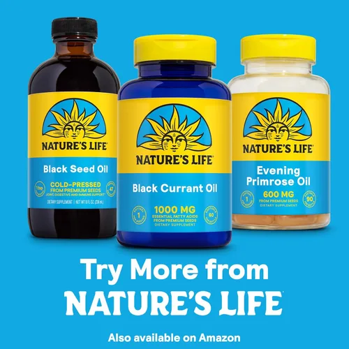 Miniatura 6 de Nature's Life Aceite de semilla de grosella negra 1000 mg con omega-3 ALA, Omega-6 GLA y ácido estearidónico 60