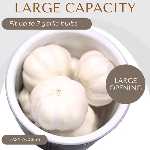 Miniatura 3 de Okavango Garlic Keeper de cerámica – conservadores de ajo – recipiente de almacenamiento de ajo – Soporte para ajo – Encimera – Tarro de ajo
