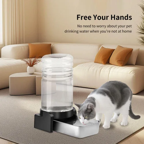 Miniatura 5 de Marchul - Dispensador de agua para gatos de 1 galón, comedero automático para perros con gravedad, dispensador de agua con 3 filtros, dispensador