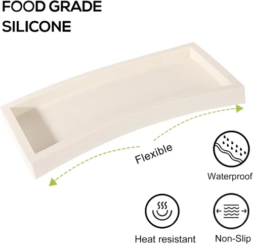 Miniatura 4 de Bandeja de baño, pequeña bandeja de tocador de silicona, jabonera, soporte para esponja, organizador de fregadero de cocina, accesorios de baño