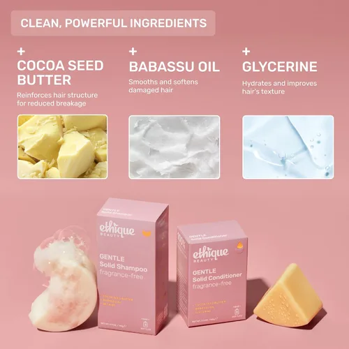 Miniatura 4 de Ethique - Barra de champú suave sin perfume con manteca de cacao; libre de plástico, vegano, sin crueldad, 3.88 onzas - Anteriormente Bar Minimum