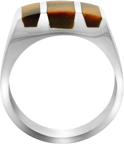 Miniatura 2 de Anillo rectangular de plata de ley con diseño de ojo de tigre para hombre, hecho a mano, tallas 9-13