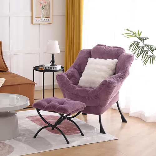 Miniatura 10 de Silla perezosa para sala de estar, silla decorativa grande negra con una almohada, juego de sofá de ocio, cómoda silla de lectura para dormitorio