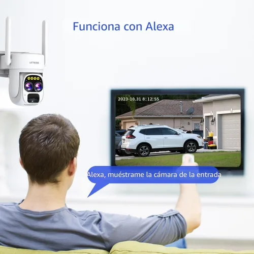 Miniatura 5 de Cámaras de seguridad LETSCEE inalámbricas para exteriores para seguridad del hogar, cámaras Alexa con energía solar, cámara de vista 360 al aire 1