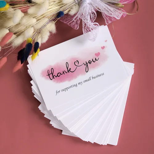 100 tarjetas de agradecimiento por apoyar mis pequeñas empresas, diseño elegante y profesional, 4 x 6 pulgadas, recomendadas para minoristas en