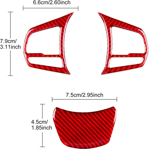 Miniatura 2 de AIRSPEED Adhesivo decorativo para volante de automóvil, marco de botón de fibra de carbono, para Toyota Supra GR A90 A91 MK5 2019-2022, rojo
