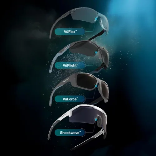 Miniatura 4 de HexArmor Shockwave Gafas de seguridad para trabajo ANSI Z87+, UV, antivaho, polarizadas Marco blanco y negro