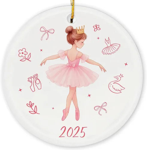 Adorno de bailarina 2025 – Regalos de ballet para niñas pequeñas, niños, adolescentes y bailarines – Adornos de ballet para árbol de Navidad –