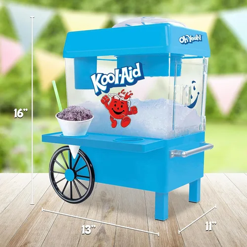 Miniatura 4 de Nostalgia Kool-Aid Máquina de hielo afeitado con cono de nieve, máquina retro para granizado de mesa que hace 20 golosinas heladas, incluye 2 vasos