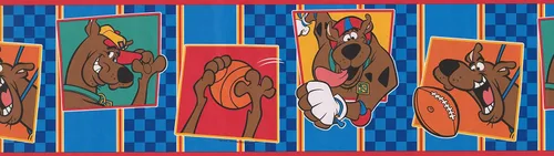 Miniatura 5 de Scooby-Doo Disney dibujos animados papel tapiz frontera – Azul, café, Naranja – Kids Baby Room, Roll "15 x 6.75