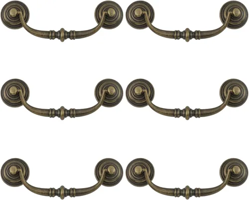Miniatura 9 de MY MIRONEY 4 tiradores negros antiguos para cajones, manijas de cajón estilo desgastado y elegante, manijas de giro para gabinete, aparador