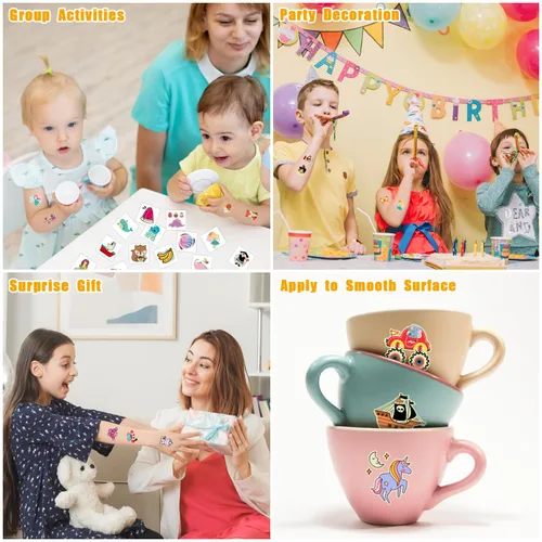 Miniatura 5 de Partywind 204 estilos de tatuajes temporales luminosos para niños, suministros de fiesta brillantes, regalos para bolsas de regalos, divertidas