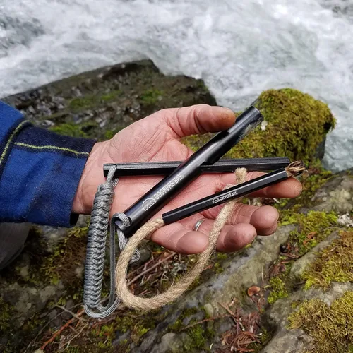 Miniatura 3 de Hexalite Ferro Rod y FireWick Kit de yesca Varilla ferro hexagonal extra grande de 1/2 x 6 pulgadas de largo Incluye Tinder FireWick Paquete