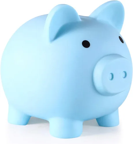 PJDRLLC Alcancía, Banco de Dinero de Plástico Irrompible, Alcancía para Niñas y Niños, Alcancías de Tamaño Mediano, Regalos Prácticos para Azul