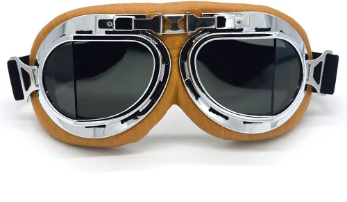 Miniatura 12 de Gafas Vintage para Motocicleta Antivaho y Antiimpacto Protección UV Gafas de Aviador Piloto, Adulto Carreras Voladores Equitación Arena y Polvo