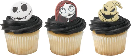 Miniatura 7 de DecoPac Anillos de The Nightmare Before Christmas, decoraciones de cupcakes con Jack, Sally y Oogie Boogie, paquete de 24