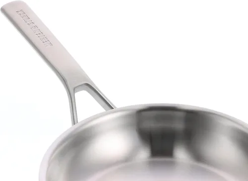 Miniatura 8 de Merten & Storck Sartén de acero inoxidable de tres capas de 10 pulgadas, cocina profesional, revestimiento múltiple, se calienta uniformemente