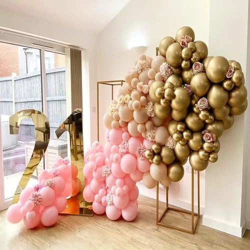 Miniatura 5 de KOMOREBI Globos dorados cromados de 12 pulgadas, 50 globos dorados metálicos, globos dorados brillantes, globos de látex metálicos cromados