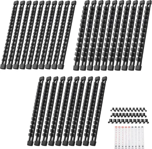 Miniatura 15 de Reniteco Organizador de Enchufes ABS - Juego de Soportes de Enchufes Gris, Juego de 12 Piezas de Soportes de Enchufes de Calidad Premium 1/4