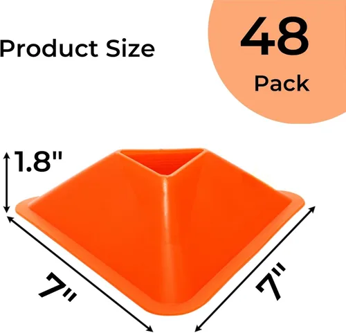 Miniatura 2 de Tlence Paquete de 48 conos de fútbol para entrenamiento, conos de disco de agilidad flexibles con bolsa de transporte y correa, mini