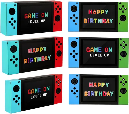 Miniatura 7 de Cajas de regalo para fiestas de videojuegos, 12 unidades, cajas de regalo con temática de juego para niños, suministros de fiesta de cumpleaños