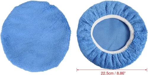 Miniatura 4 de X AUTOHAUX 5pcs 9-10 pulgadas azul cielo microfibra cera de coche pulido capó cubierta de almohadilla de pulido