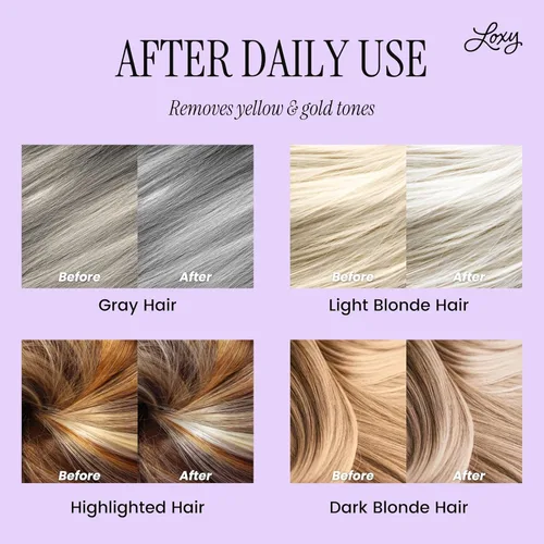 Miniatura 5 de Loxy - Juego de jabón en barra de champú y acondicionador tonificante morado para cabello rubio o gris, biotina y aceite de almendras, vegano