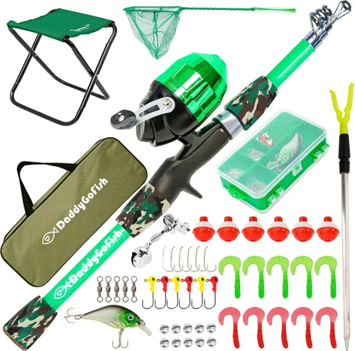 Miniatura 13 de DaddyGoFish Kids Fishing Pole - Rod Reel Combo Tackle Box Starter Set - First Year Small Dock Gear Kit for Boys Girls Toddler Youth Age Beginner
