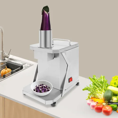 Miniatura 2 de Picador automático de verduras, cortador eléctrico de frutas, máquina cortadora de verduras y frutas de acero inoxidable de 110 V para uso comercial