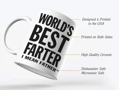 Miniatura 2 de World's Best Farter I Mean Father - Taza de café divertida para papá, taza para el día del padre, regalos de niños, hijos, papás, taza de café de 15