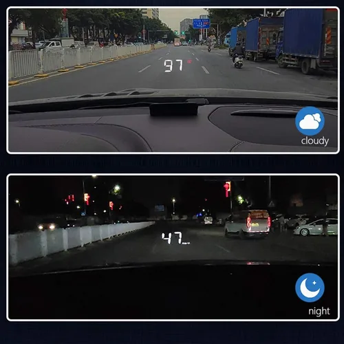 Miniatura 4 de OBD2 HUD, coche HUD velocímetro pantalla parabrisas proyector multifunción indicador alarma fatiga conducción recordatorio