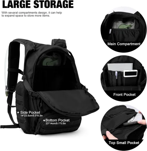 Miniatura 4 de Mardingtop - Mochilas tácticas Molle (Equipo modular de transporte de carga ligera), estilo militar, de 25 litros, para senderismo, acampar, viaje