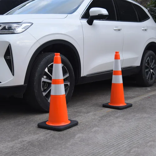 Miniatura 7 de Conos de tráfico de PVC naranja fluorescente, base negra resistente, conos de estacionamiento de garaje, estructuralmente estables, resistentes a