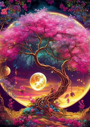Aestalrcus Kit de pintura por números de árbol de la vida para adultos, pintura de árbol por números para adultos principiantes, kits de pintura por