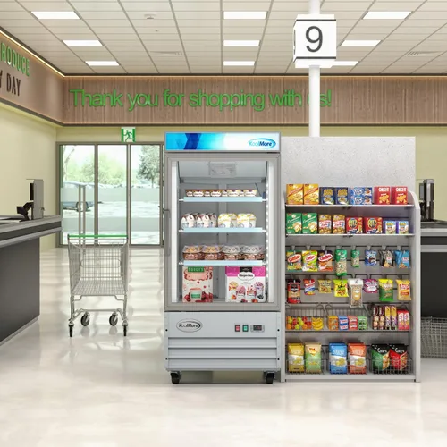 Miniatura 6 de KoolMore 66 cm. Refrigerador vertical comercial para exhibición con una puerta de vidrio blanco - 9 pies cúbicos (MDF-1GD-9C-WH)