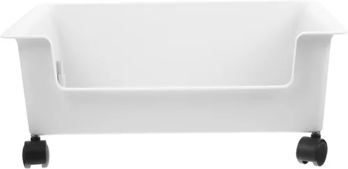 DECHOUS Caja de almacenamiento para libros de escritorio con ruedas, carrito organizador de archivos de plástico, caja de disolay de juguetes,