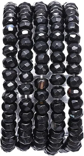 Miniatura 17 de BEADIA Cuentas Facetadas de Piedra Natural Amazonita Rondelle 3x4mm Cuentas Semipreciosas Sueltas para Hacer Joyas 38cm