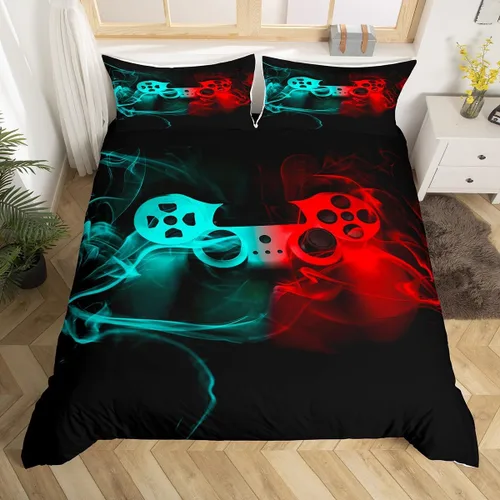 Miniatura 44 de Erosebridal Juego de ropa de cama para niños de construcción tamaño individual para niños, cubierta de edredón para camiones excavadoras, juego