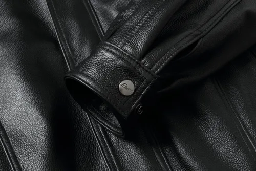 Miniatura 8 de REED Chaqueta de cuero genuino estilo americano para hombre