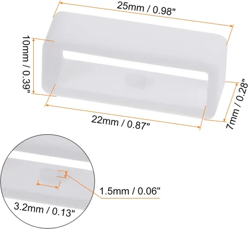 Miniatura 2 de 6 anillos de cierre de bucle para correa de reloj, 0.866 in, color blanco