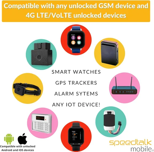 Miniatura 2 de SpeedTalk Mobile Kit de tarjeta SIM precargada de $5 para reloj inteligente para niños con GPS y seguimiento de actividad Tarjeta SIM 3 en 1