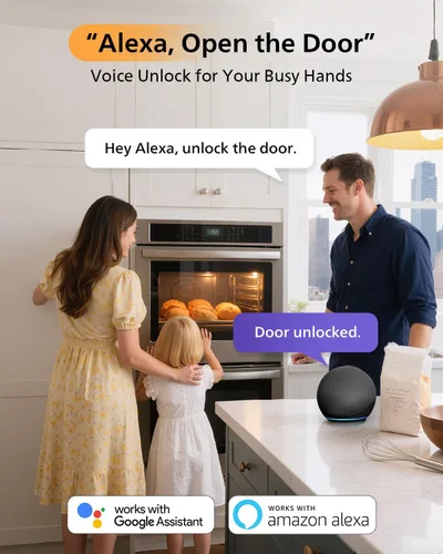 Miniatura 4 de Philips Cerradura inteligente WiFi con pantalla táctil, juego de asas, WiFi integrado, control remoto y control de voz
