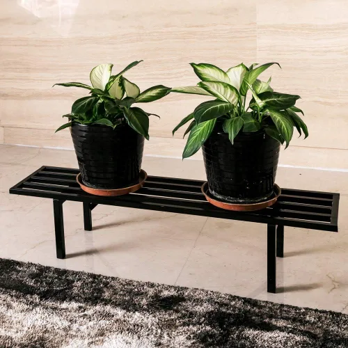 Miniatura 2 de Zhongma Soporte de metal para plantas de un nivel (45.67 pulgadas de largo x 8.66 pulgadas de ancho x 7.9 pulgadas de alto) soporte para plantas