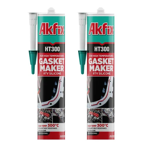 Akfix HT300 - Fabricante de juntas de silicona de alta temperatura (2 x 10.1 onzas líquidas), sellador de juntas RTV rojo, sellador de silicona