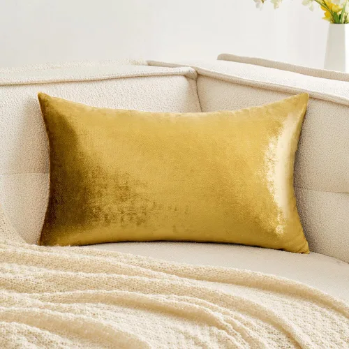 Miniatura 30 de MIULEE Funda de Almohada de Terciopelo Suave de Lujo Decorativa Funda de Cojín Decorativo Rectangular Individual para Sofá, Sillón, Dormitorio, Beige