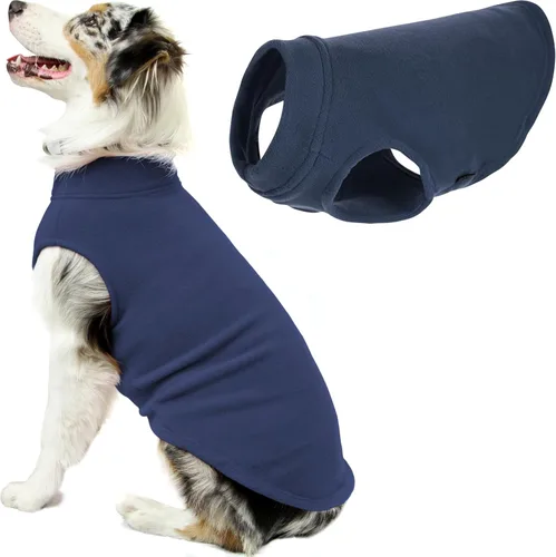 Miniatura 41 de Gooby - Chaleco de Vellón Elástico, Chaleco de Vellón Tipo Pullover Chaqueta Suéter para Perros, Azul Argyle, Extra Pequeño