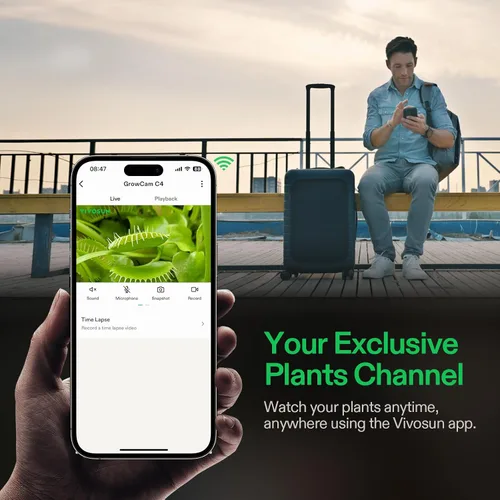 Miniatura 8 de VIVOSUN GrowCam C4, cámara inteligente WiFi 2K QHD para carpa de cultivo y caja de cultivo inteligente VGrow, compatible con WiFi de 2.4GHz