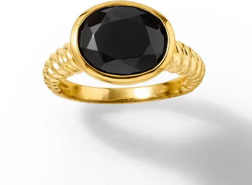 Miniatura 5 de Ross-Simons Anillo de ónix negro en oro de 18 quilates sobre plata esterlina